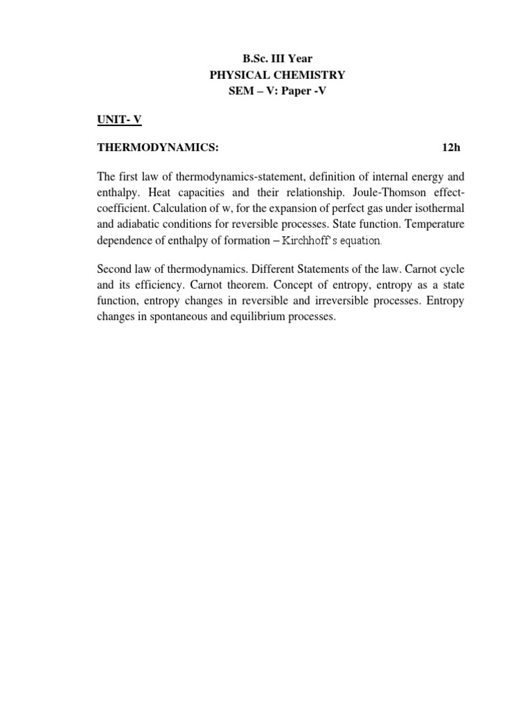 Thermodynamics Notes | PDF | Entropy | Heat