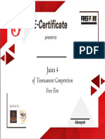 E-Certificate: of Tournament Competetion Free Fire