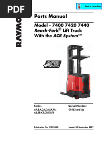 Parts Manual: Model - 7400 7420 7440 Lift Truck ™