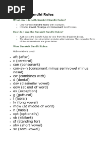 Sanskrit Sandhi Rules