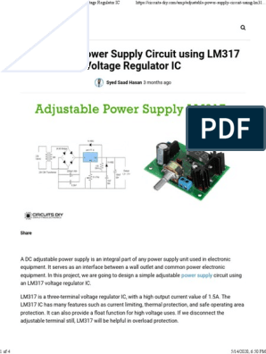 LED Dimmer Circuit Using LM317 Voltage Regulator IC