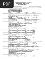 Math 6 - First Quarter First Long Test