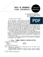 Algunos Apuntes de Ortografia Francesa para Espanoles: 1." Parte. Sobre Dobles Consonantes