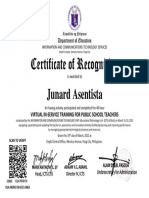 Virtual INSET Certificate of Recognition