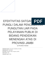 Efektivitas Satgas Saber Pungli Dalam Pencegahan Pungutan Liar Pada Pelayanan Publik Di Bidang Pendidikan Menengah Atas Di Provinsi Jambi