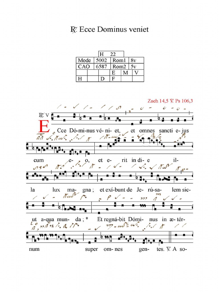 02 Ecce Dominus Veniet Et Omnes N | PDF