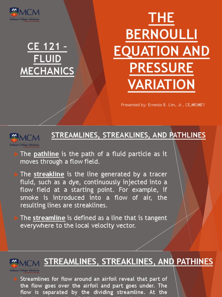 Bernoulli Equation & Fluid Flow Types | PDF | Laminar Flow | Fluid Dynamics