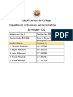 Semester 422: Jubail University College Department of Business Administration