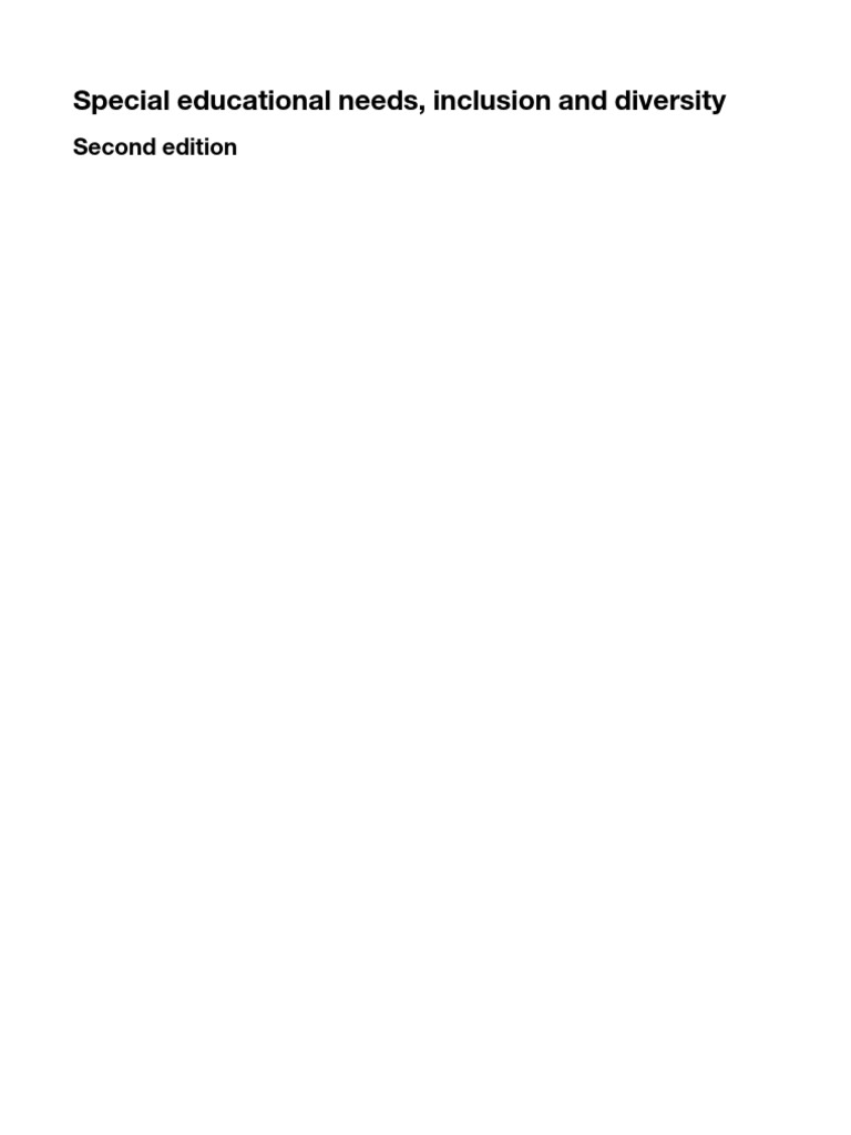 Special Educational Needs, Inclusion and Diversity | PDF | Identity ...