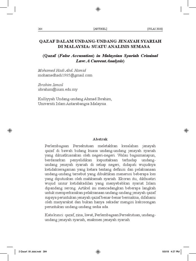 Analisis Qazaf dalam Jenayah Syariah | PDF | Theocracy | Sharia