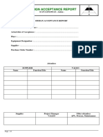 Design Acceptance Report Format