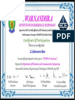 Certificate for L.Lokeswara Rao for "Online Quiz On Covid-19 Awa..."