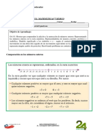 Guia Nº11 Matemáticas 7º Básico Nombre Curso: Fecha:: Comparación en Los Números Enteros