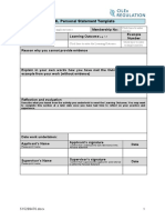 Work Based Learning Personal Statement