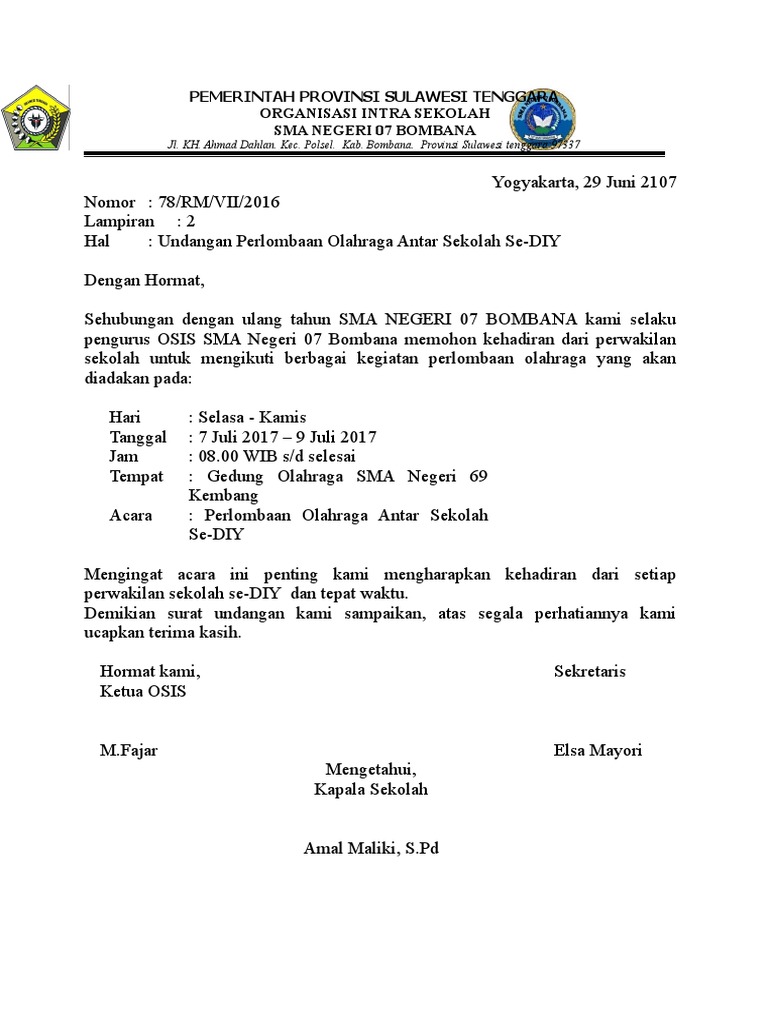 Contoh Surat Undangan Resmi Pdf