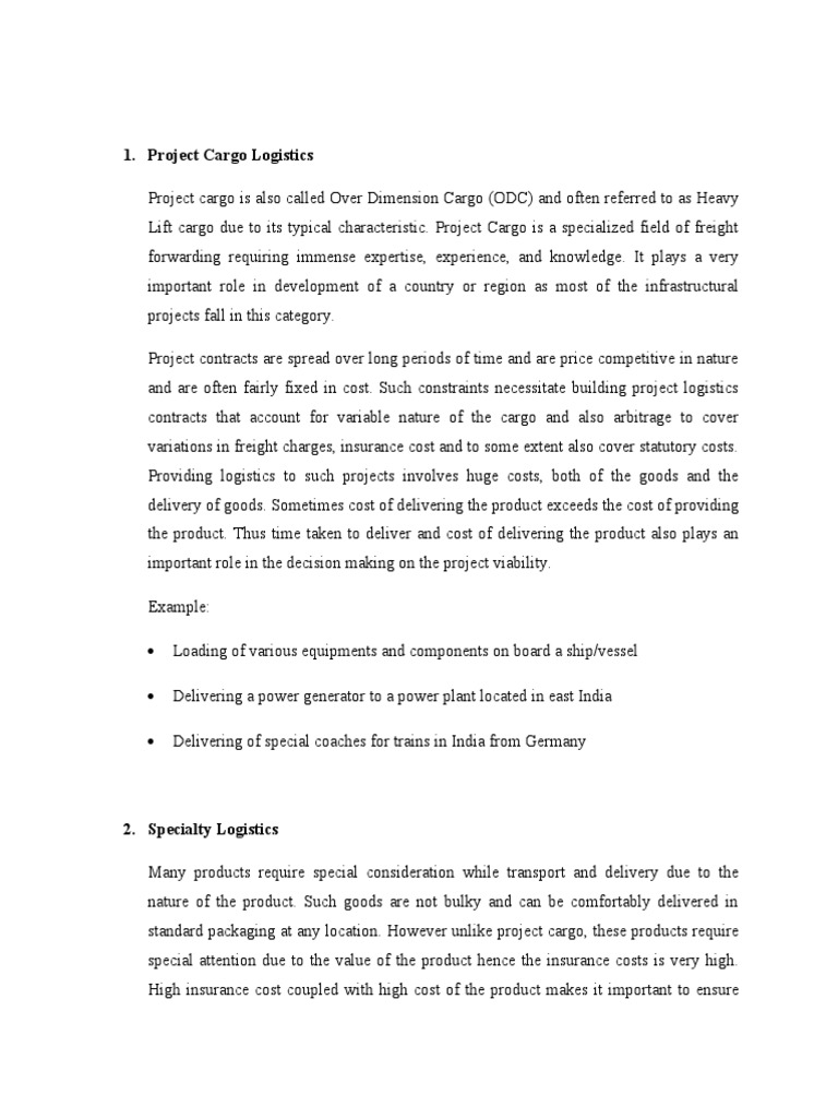 Project Cargo Logistics | PDF | Cargo | Retail