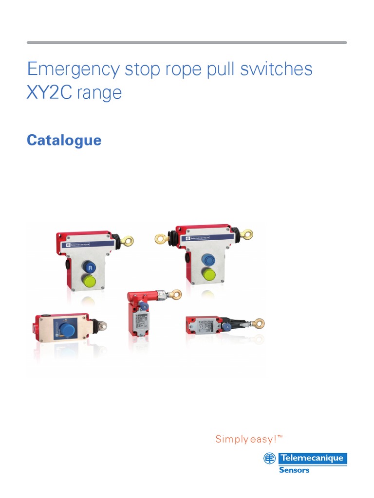 Schneider Catálogo Emergency Stop Rope Pull XY2C | PDF | Switch ...