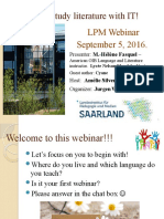 Let's Study Literature With IT!: LPM Webinar September 5, 2016