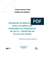 Programa de Reeducaciòn para Niños Con Problemas de Aprendizaje Lecto Escritor