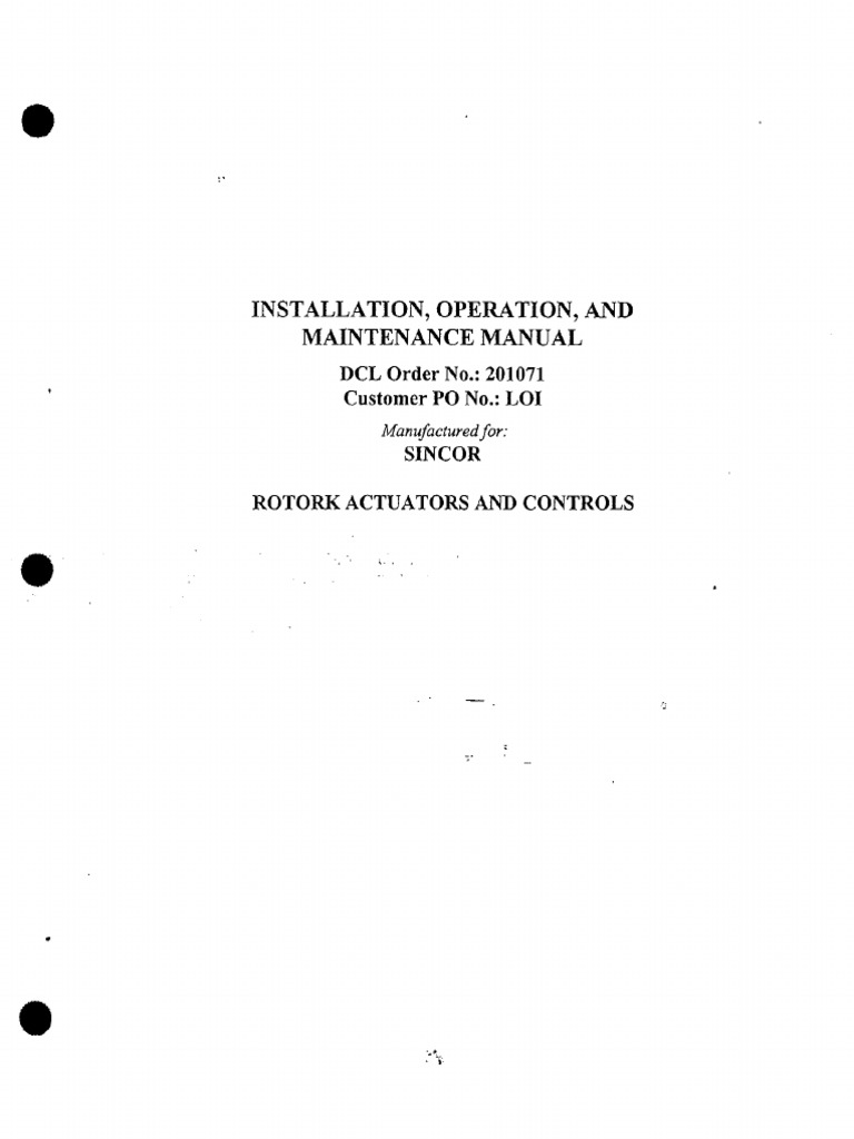 Rotork Actuators and Control Mainten Manual | PDF