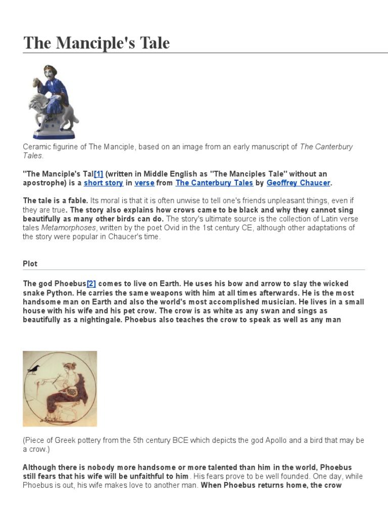 The Manciple's Tale: A Fable on Truth | PDF | Apollo