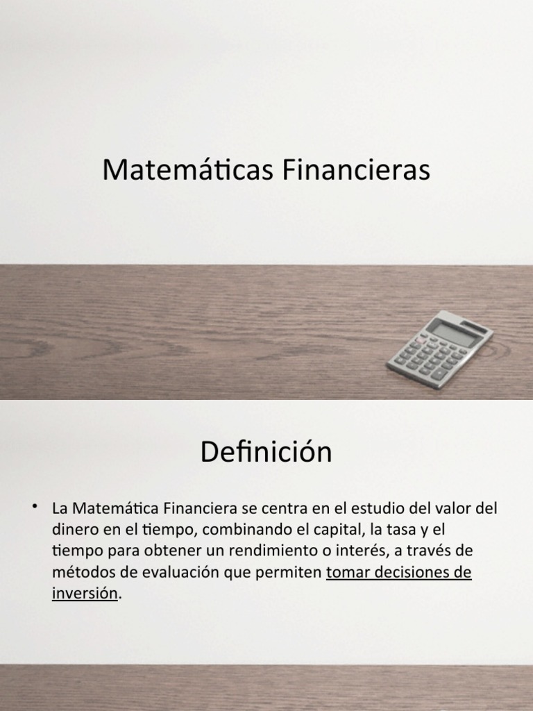Guía de Matemáticas Financieras | PDF | Finanzas Matemáticas | Tasa ...