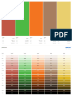 5-color palette with HEX, RGB, HSB and CMYK codes