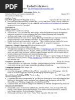Rachel Nizhnikova Resume