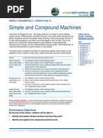 Simple and Compound Machines: Energy Fundamentals - Lesson Plan 1.6