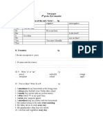 Test Paper 6 Grade, First Semester I. Write The Correct Form of The Verb "To Be": 3p