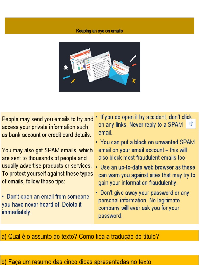 Email Safety Tips to Avoid Scams | PDF | Spamming