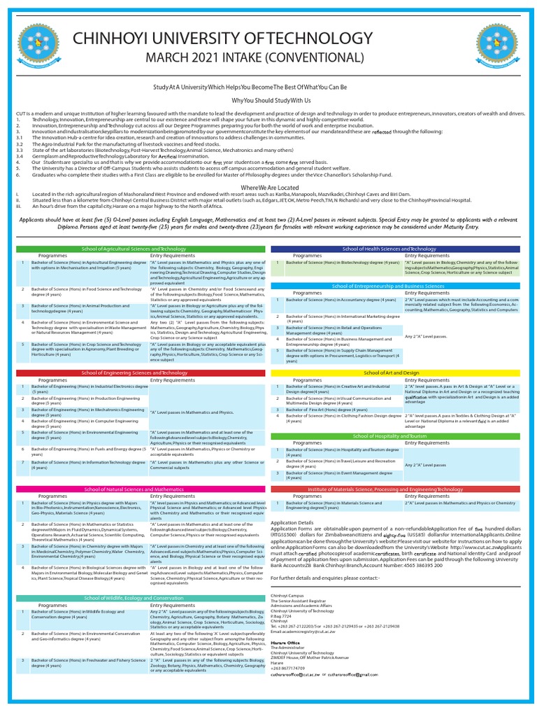 Chinhoyi University 2025 Programmes Guide | PDF | Bachelor's Degree ...