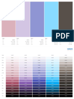 Color palette with HEX, RGB, HSB and CMYK values