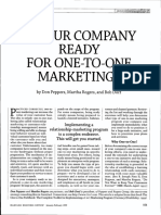 Is Your Company Ready For One-To-One Marketing?: by Don Peppers, Martha Rogers, and Bob Dorf