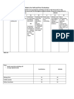 Self and Peer Evaluation Rubric for Group Work