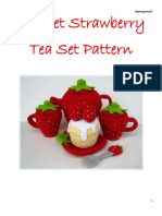 Crochet Strawberry Tea Set Pattern: Skymagenta©