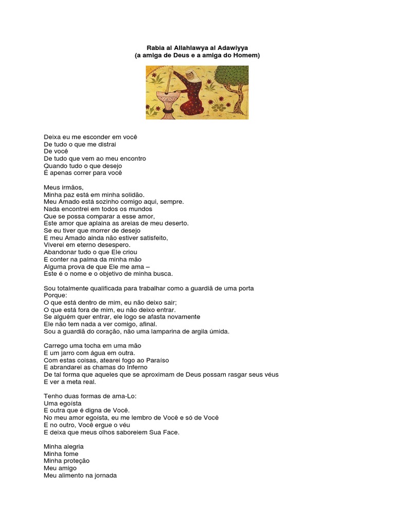 Poesia Mística de Rabia al Adawiyya | PDF | Amor | Deus, image size:768x1024