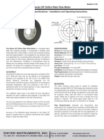 Series OP Orifice Plate Flow Meter: Specifications - Installation and Operating Instructions