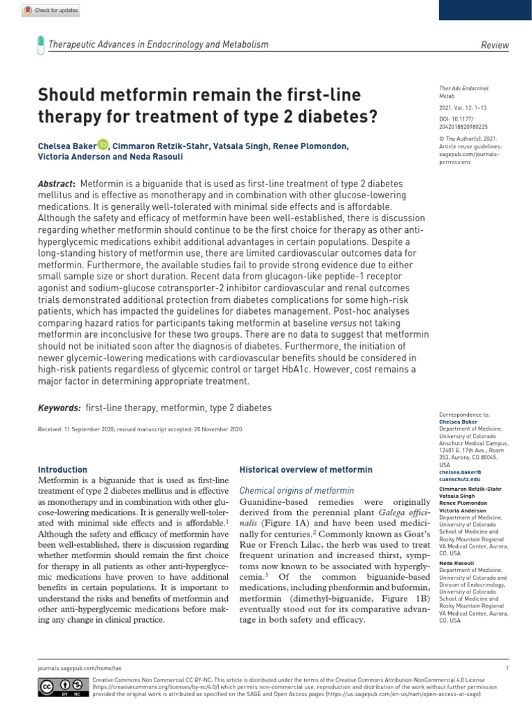 METFORMIN - Should Metformin Remain The First-Line Therapy For ...