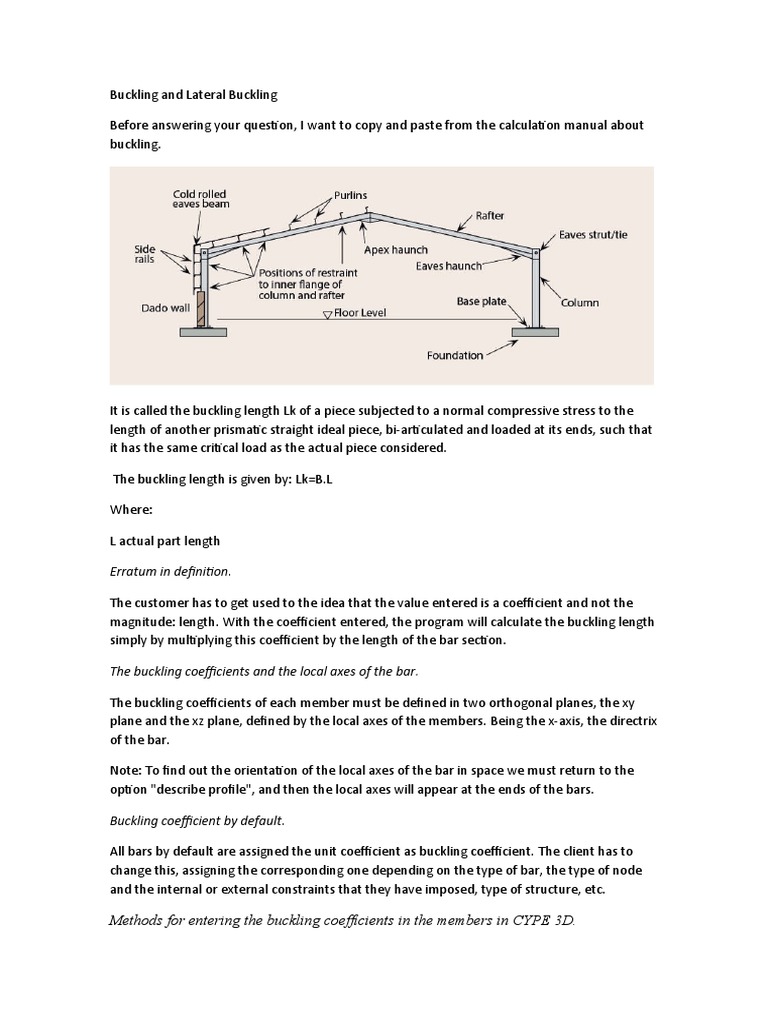 Buckling And Lateral Buckling Warehouse Pdf Buckling Cartesian