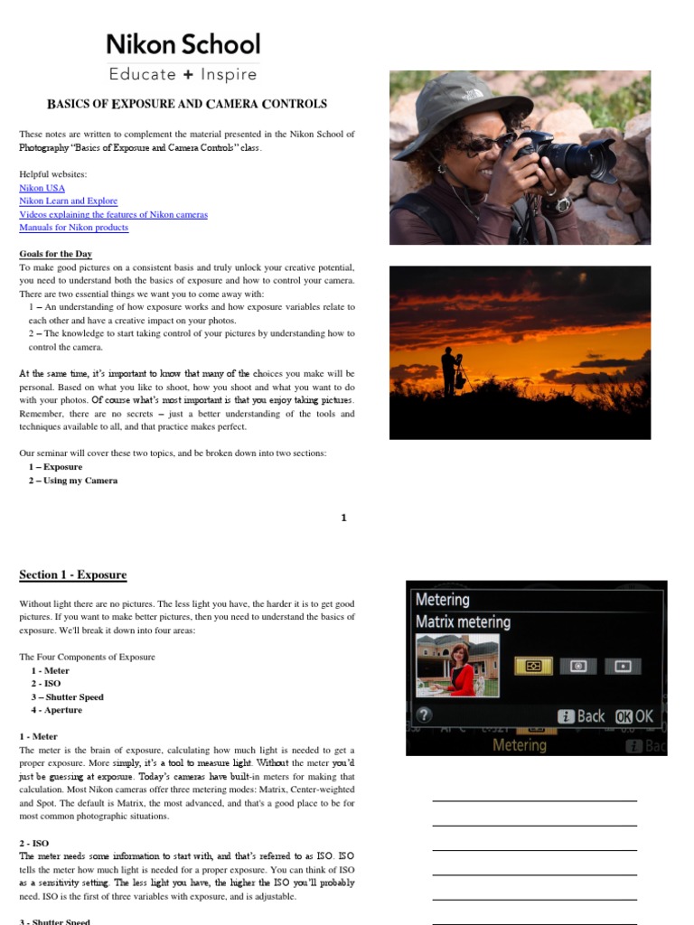 Camera Exposure and Control Basics | PDF | Exposure (Photography ...