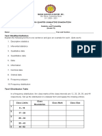 Statistics and Probability Summative Test