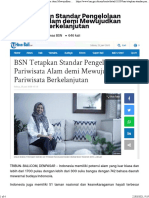 BSN Tetapkan Standar Pengelolaan Pariwisata Alam Demi Mewujudkan Pariwisata Berkelanjutan