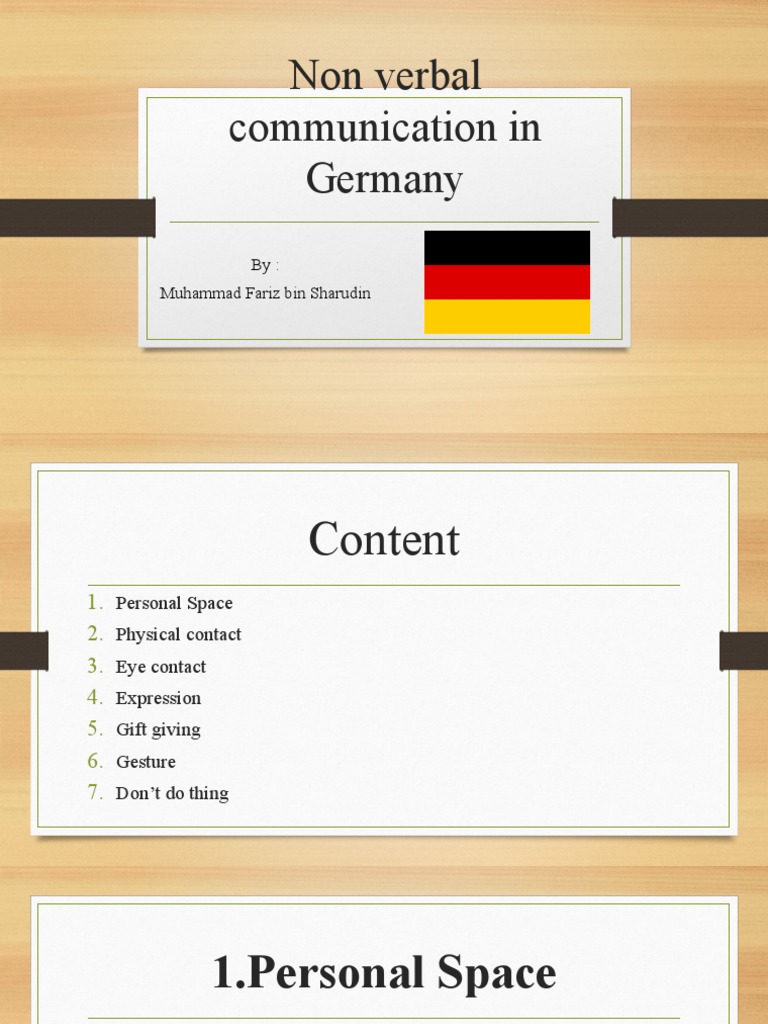 Nonverbal Communication in Germany | PDF | Human Communication ...