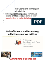 Role of Science and Technology in Philippine Nation