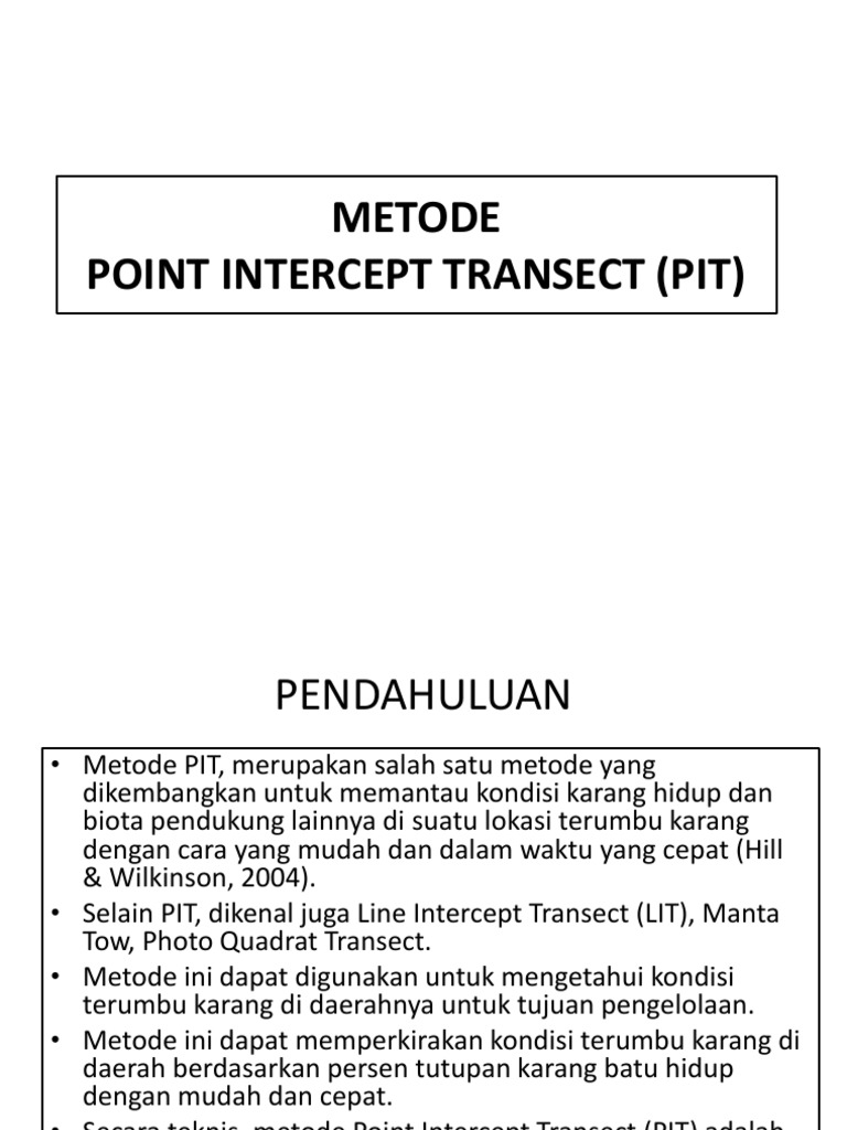 Metode Point Intercept Transect untuk Karang | PDF | Sains & Matematika
