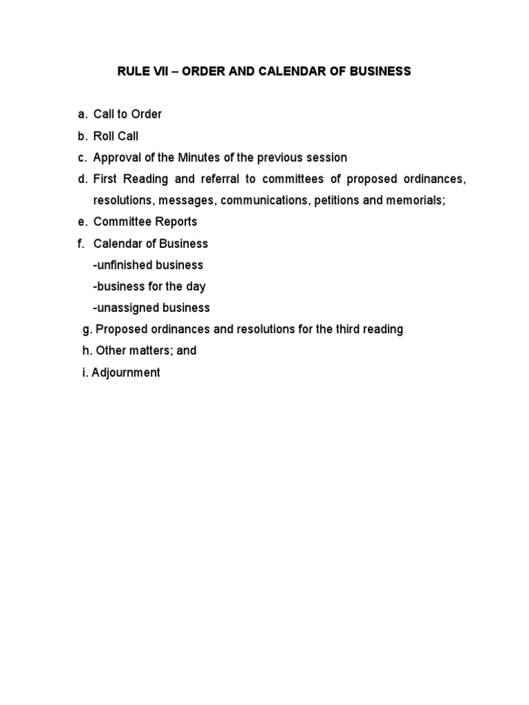 Order of Business | PDF