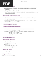 Exponents and Powers Notes