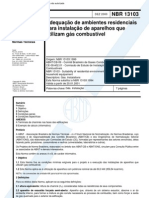 NBR 13103 - Adequacao de Ambientes Residenciais para Instalacao de Aparelhos Que Utilizam Gás Combustivel