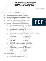 Previous Year Question Paper Summative Assessment-Ii Class: Vii Subject: Maths
